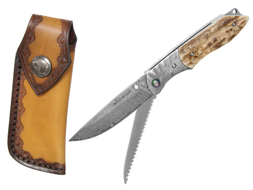 Zavírací nůž Dellinger Wilderer Antler damast